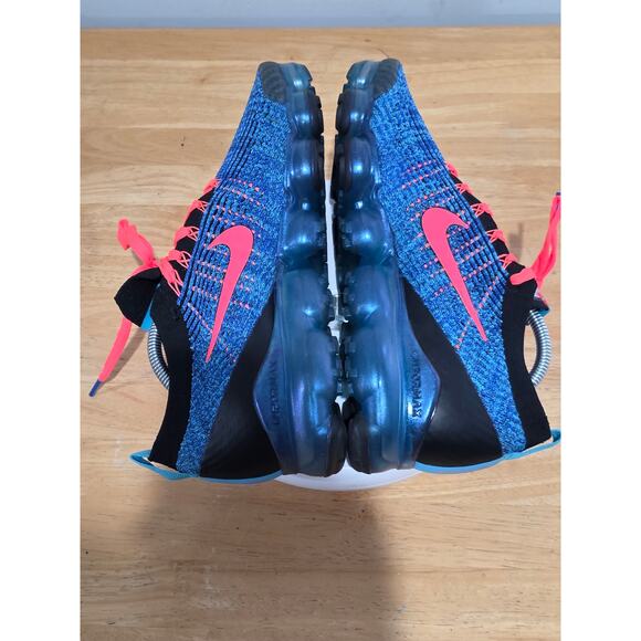 Nike Air VaporMax Flyknit 3 Blue Black Hot Pink Running Shoes Sneakers - Picture 5 of 7